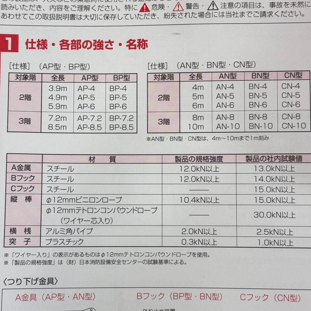 【開封未使用品】 サンコー 蛍光避難はしご(窓枠用) AP-4 2階用