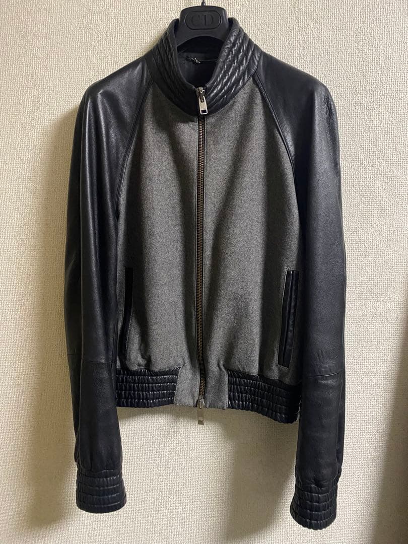 04aw dior homme レザーブルゾン スタジャン ディオールオム