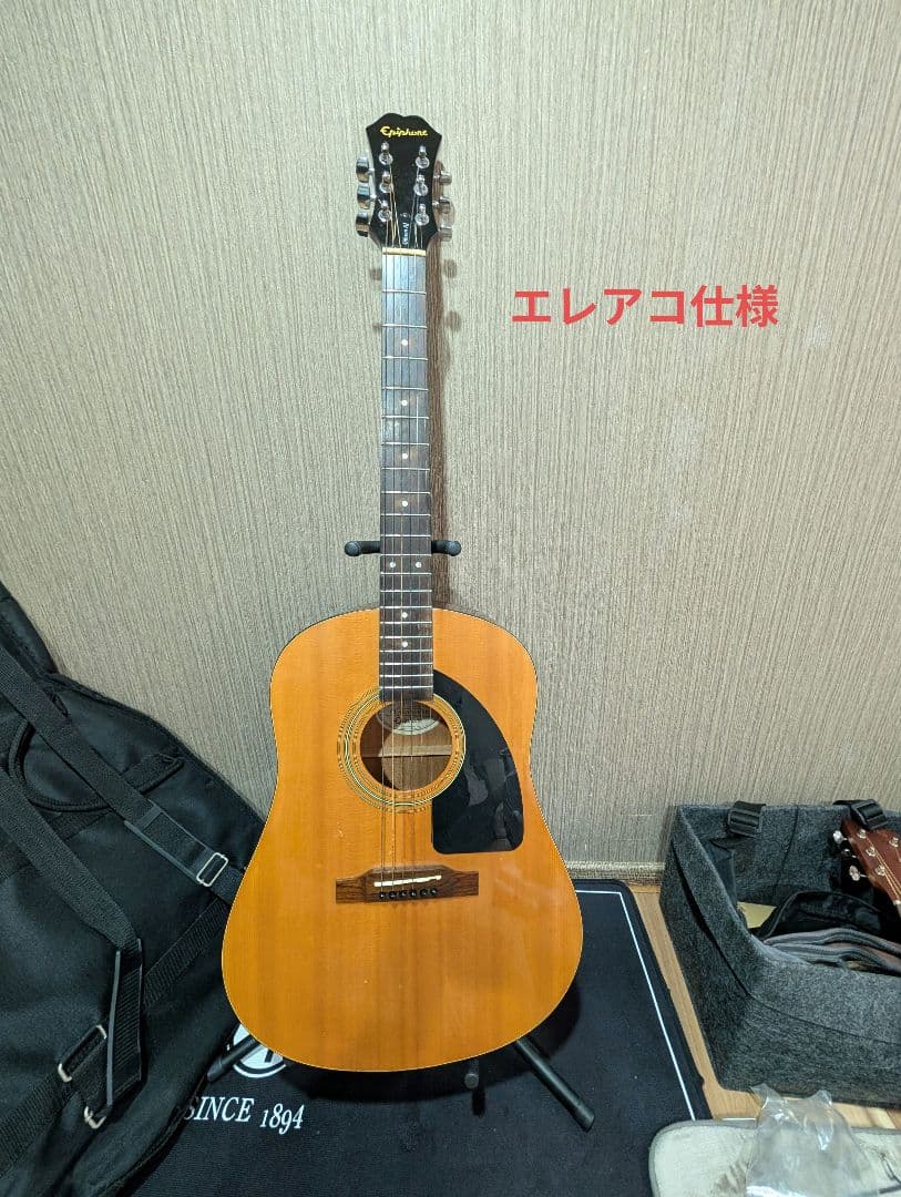 良音/Epiphone　AJ-10 改チューナー付エレアコ　ケース付