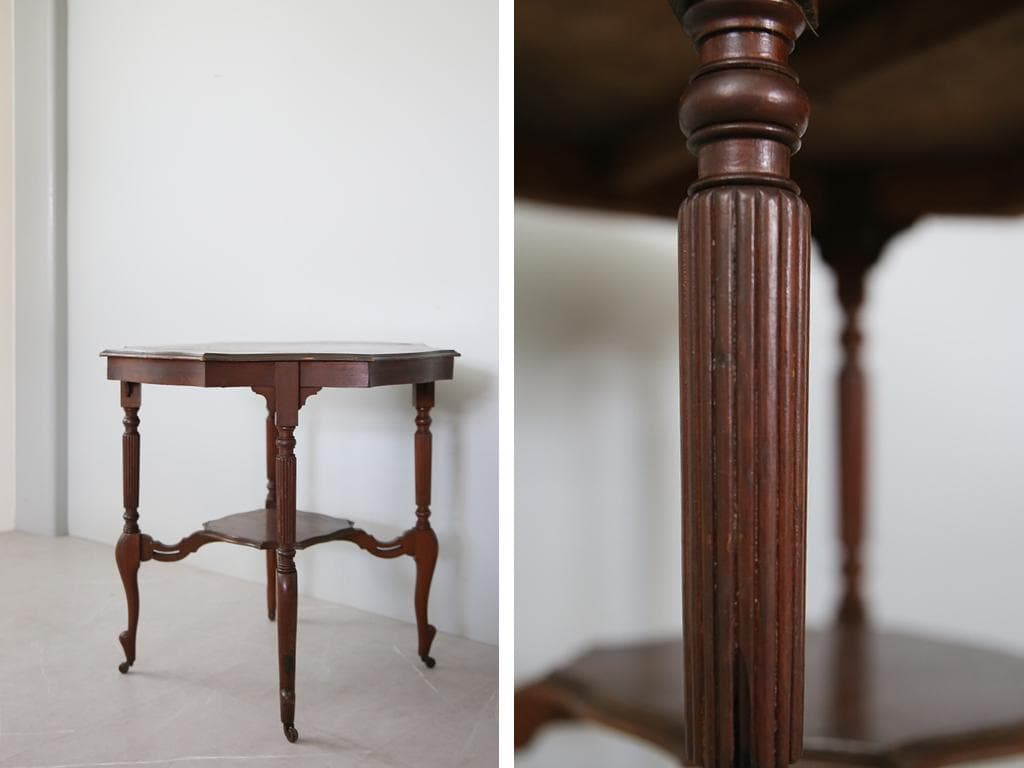英国アンティーク木製ウィンドウテーブル/オケージョナル/サイド机(89-260)