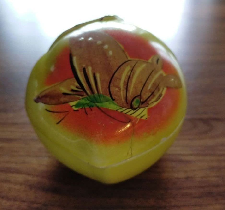 珉平焼　淡路焼　アンティーク　骨董　小物入れ　香合