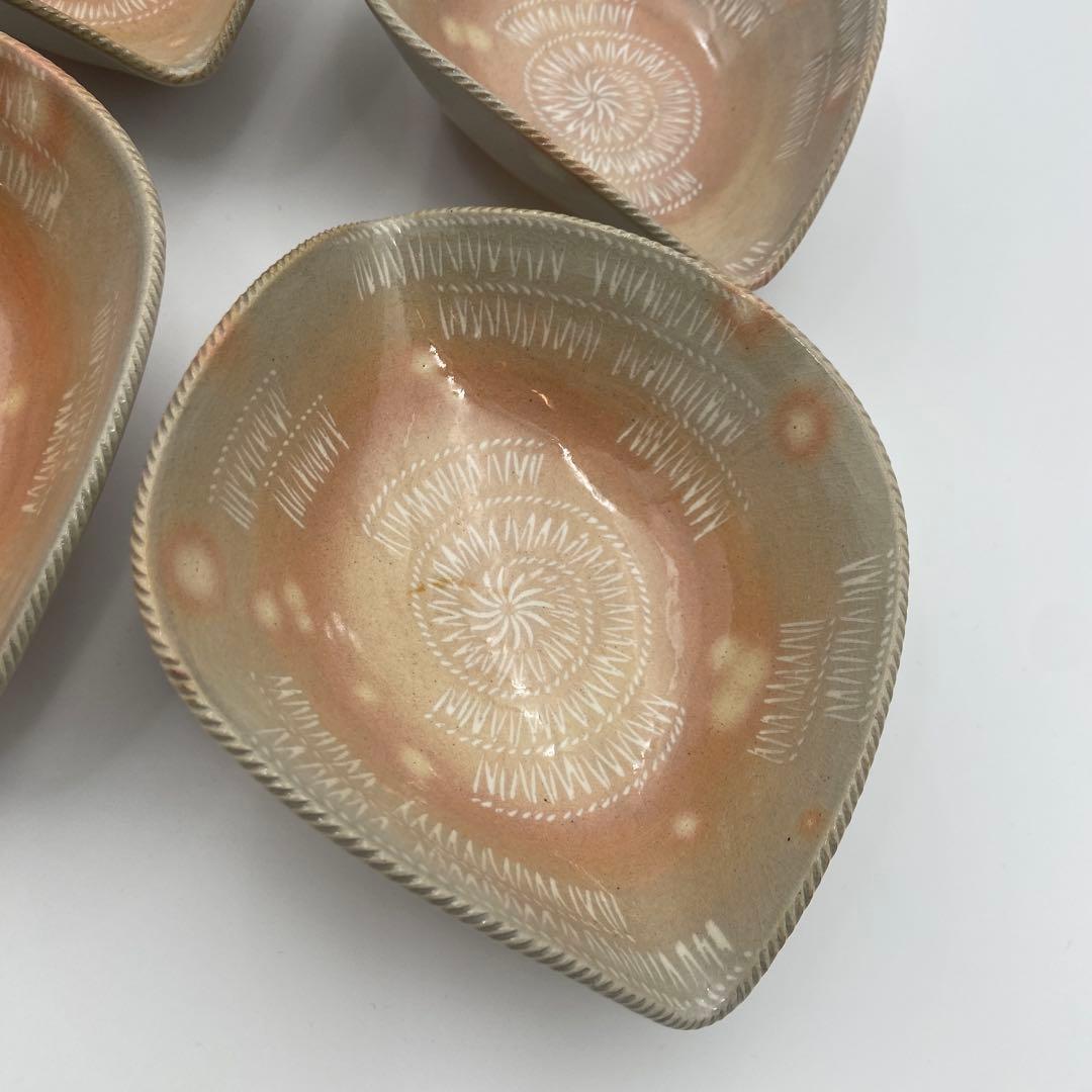 十五代 坂倉新兵衛 萩焼 編笠 向付 6客セット 日本料理 料亭 割烹 和食器