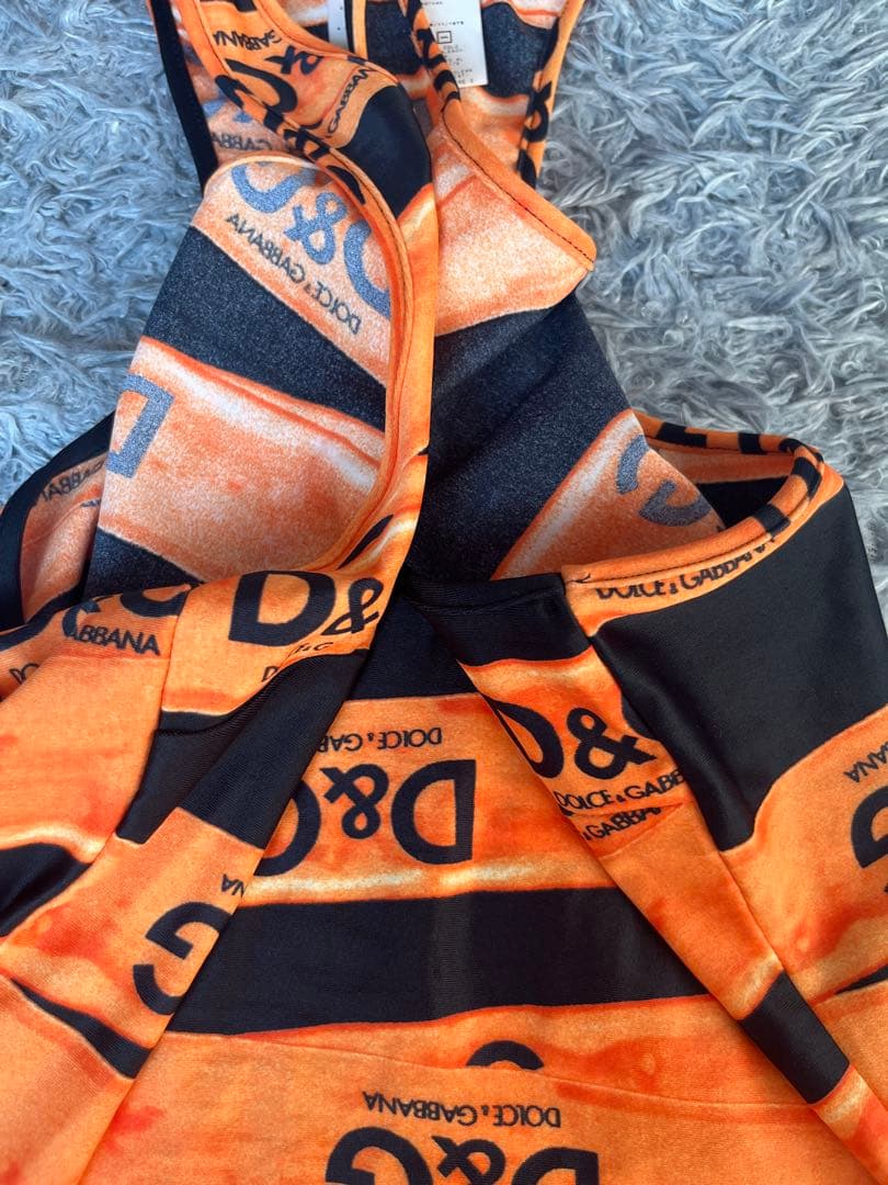 激レア　ドルガバ　ロゴ入りボーダー　ホルターネックタンクトップ　Y2K