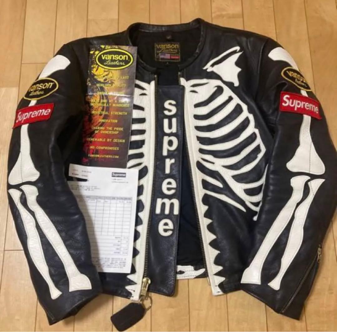 美品　Supreme Vanson Leather Bones Jacket
