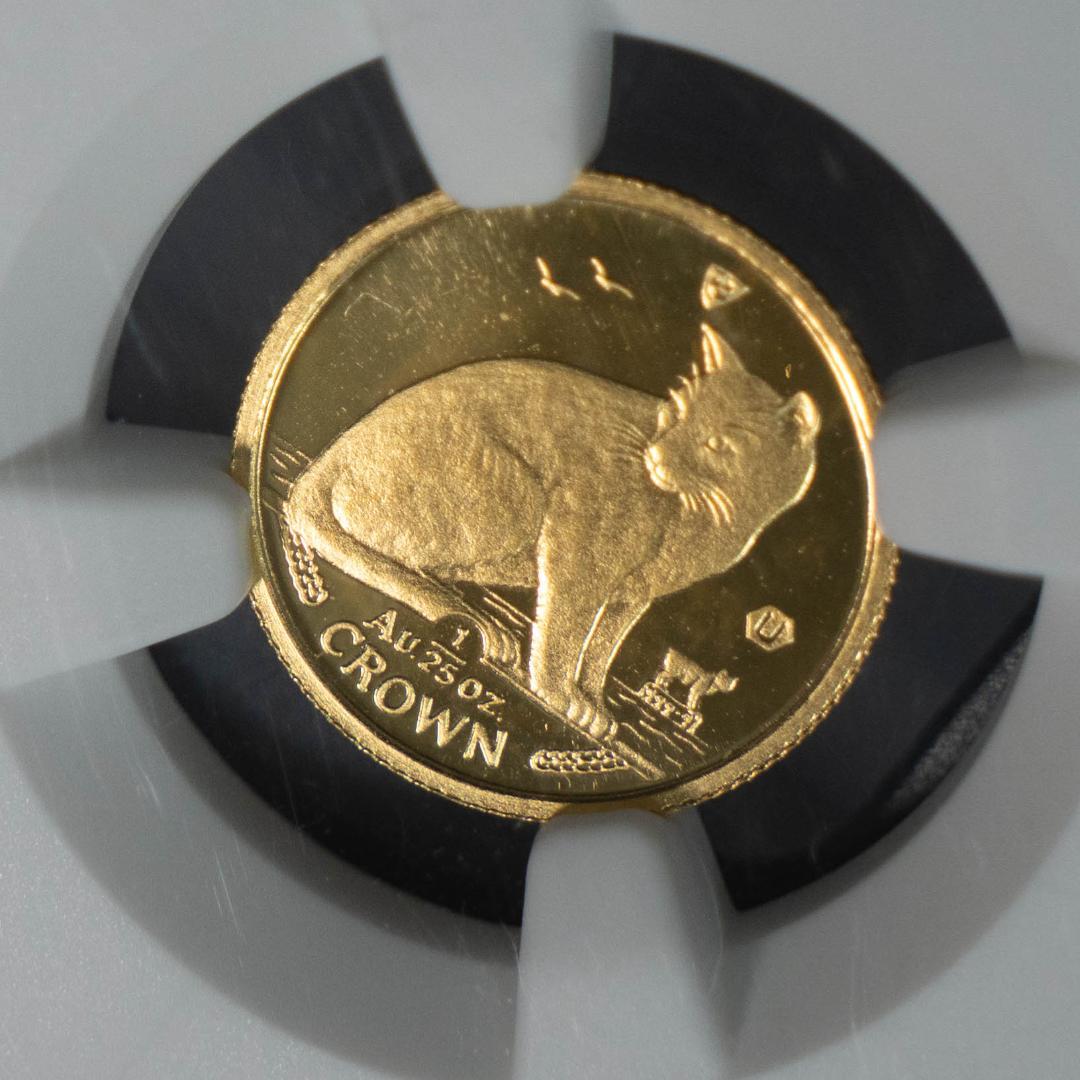 1990 マン島 クラウン 金貨 NGC MS67 1/25オンス エリザベス
