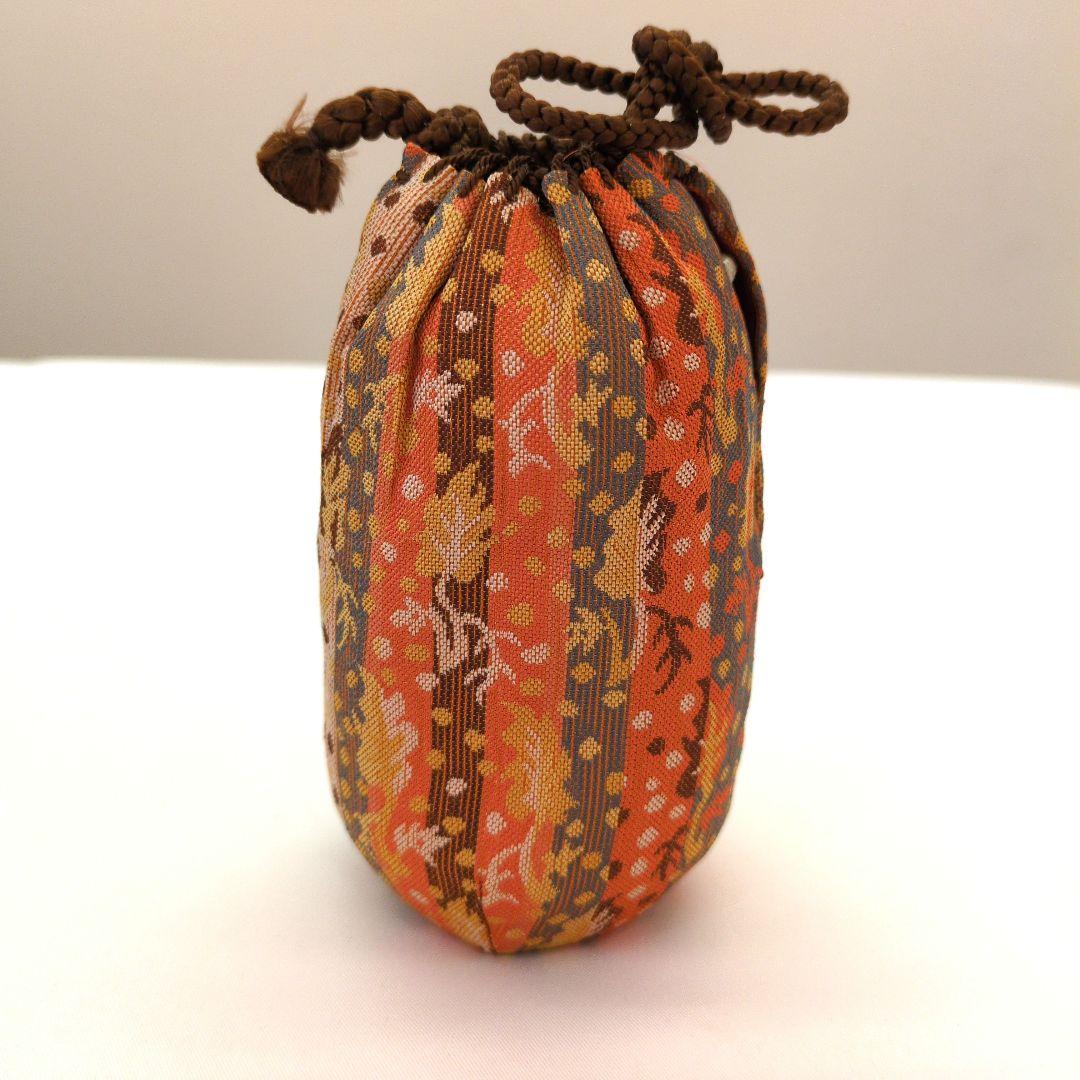 茶道具　茶入　耳つき　美濃伊賀　美濃光寿　霰地立木風通（巾着）