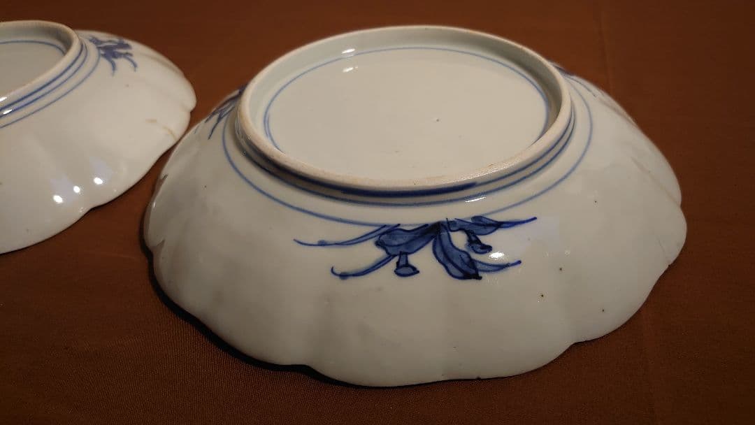 大聖寺伊万里　古伊万里　伊万里　色絵　金襴手　中皿　菓子皿　蔵出し　江戸期　２客
