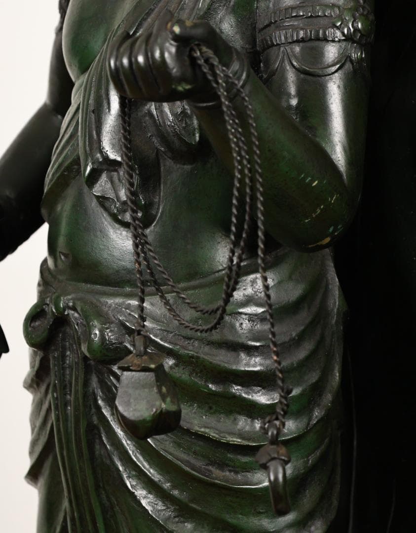 本物保証　般若純一郎 作　「 不動明王立像 」 ブロンズ　高98㎝　重27.5㎏