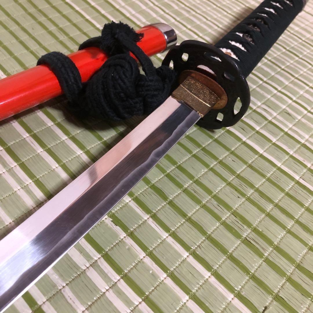 模造刀　模擬刀　武士　侍　伝統工芸　剣　ソード小太刀　鞘　鍔　大衆演劇　赤　朱色