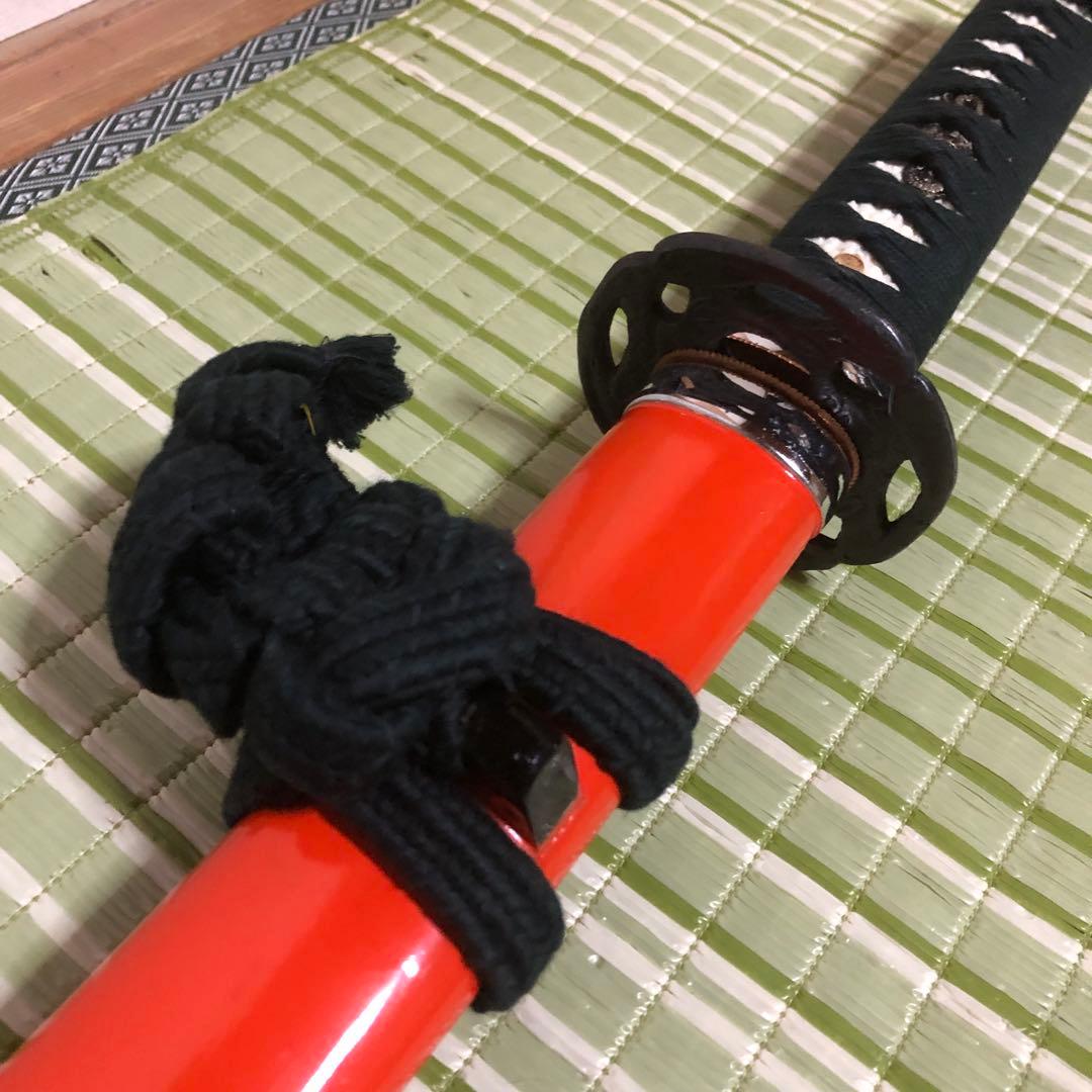 模造刀　模擬刀　武士　侍　伝統工芸　剣　ソード小太刀　鞘　鍔　大衆演劇　赤　朱色