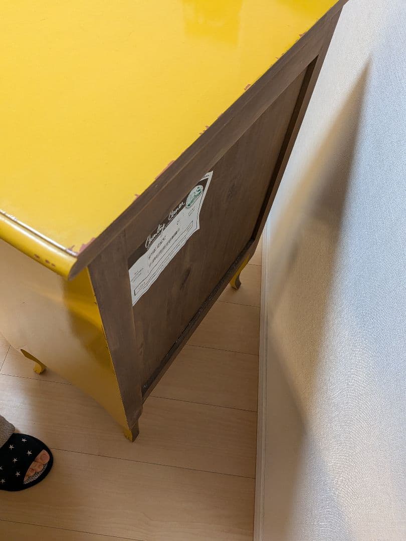 カントリーコーナー　3段引き出しチェスト　黄色