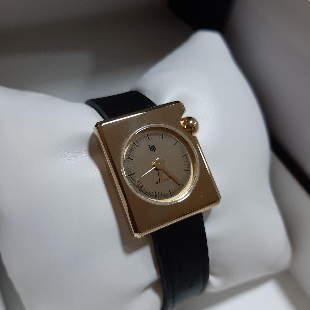 LIP【リップ】マッハ2000ミニフランス製 レザー ブラック ゴールド 腕時計