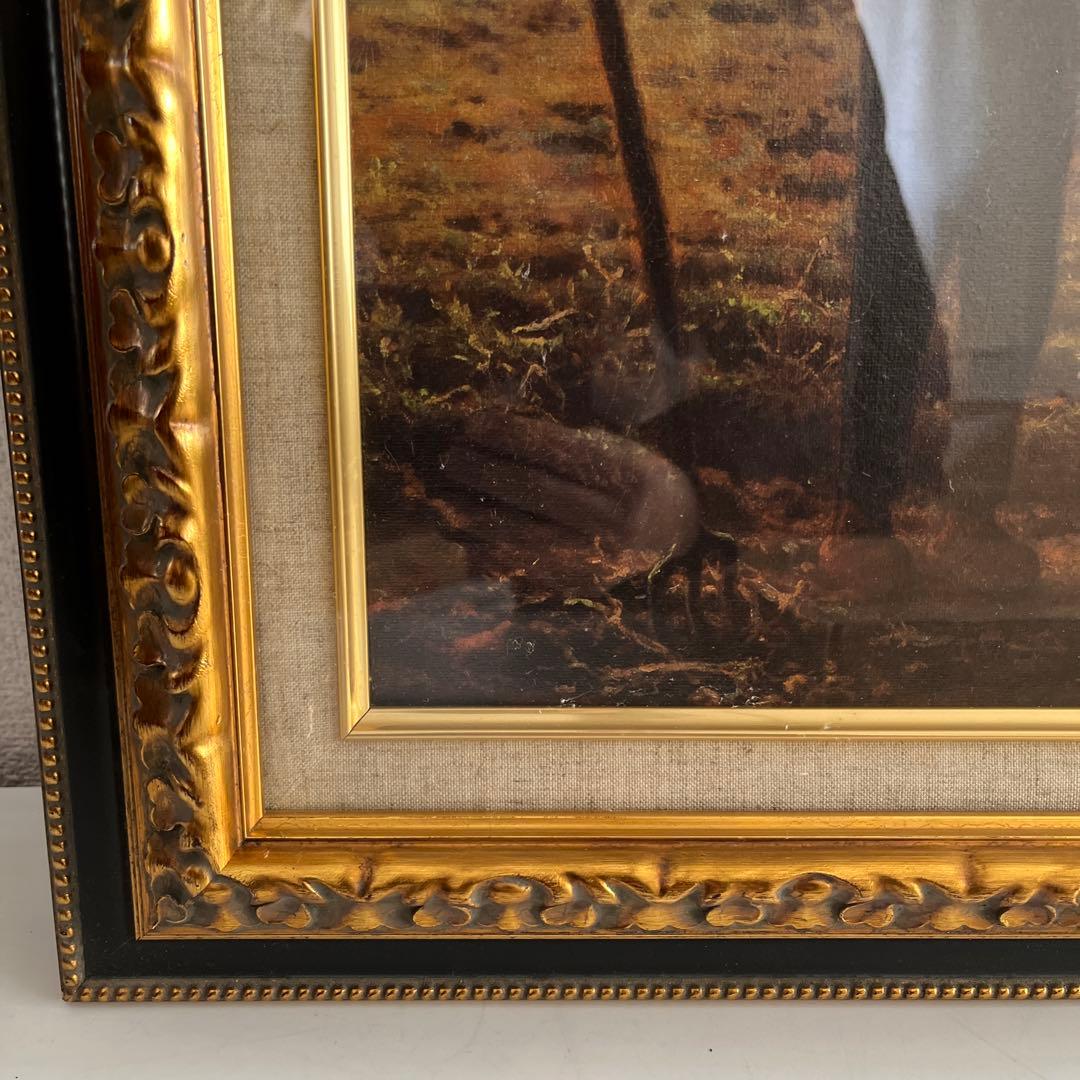 【新品】ジャン=フランソワ・ミレー 晩鐘 絵画 複製画 高級額装ブラックゴールド