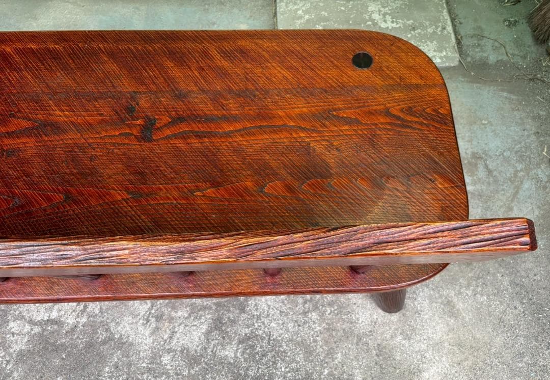 ベンチチェア　工房 我楽堂　無垢材　漆仕上げ　長椅子　民藝　幅190ｃｍ