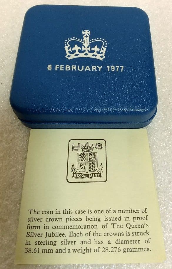 1977年 イギリス シルバージュビリー エリザベス2世 銀貨 PF69 箱付き