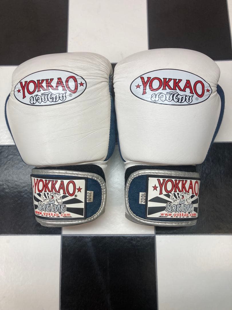 YOKKAO ヨッカオ ボクシンググローブ 10oz ホワイト/デニム綺麗