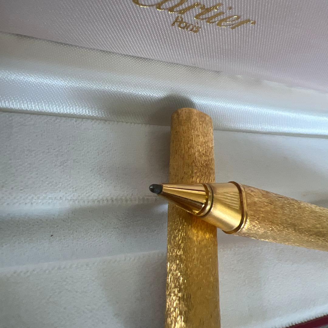 カルティエ トリニティ ボールペン ヴィンテージ ゴールド ストライプ