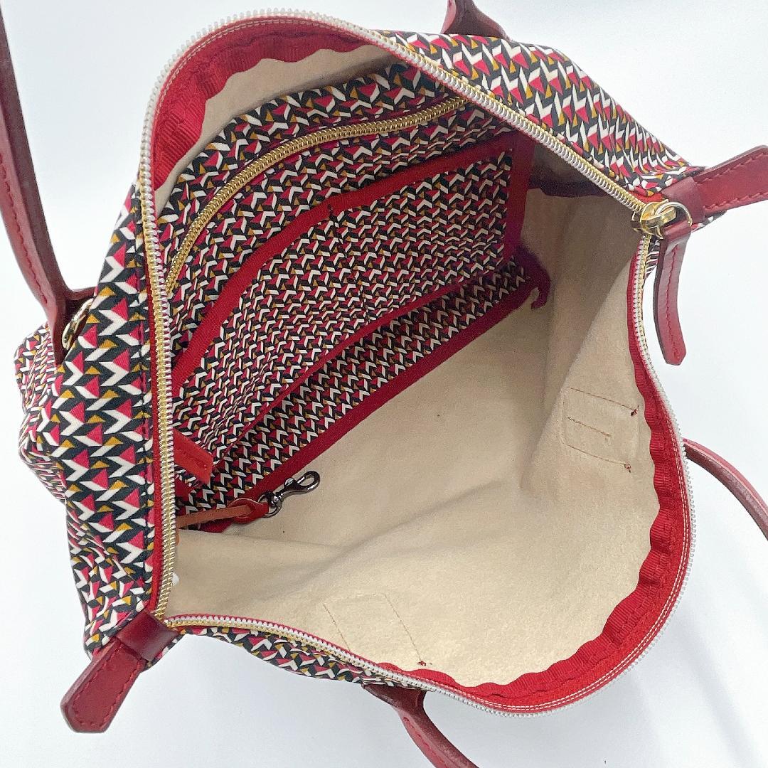 極美品 ROBERTA PIERI 2wayバッグ TATAMI 赤f261