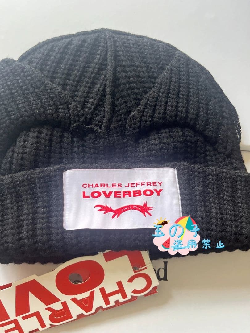 男女兼用CHARLES JEFFREY LOVERSBOY 猫耳ニット帽黑A2