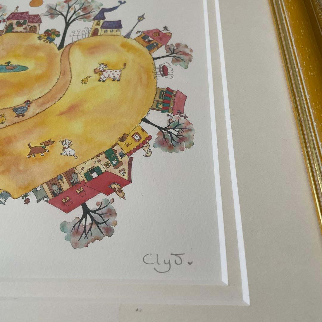 【美品】絵画　クリープ　ゴールデンハート　シリアルナンバーあり　木製額付き