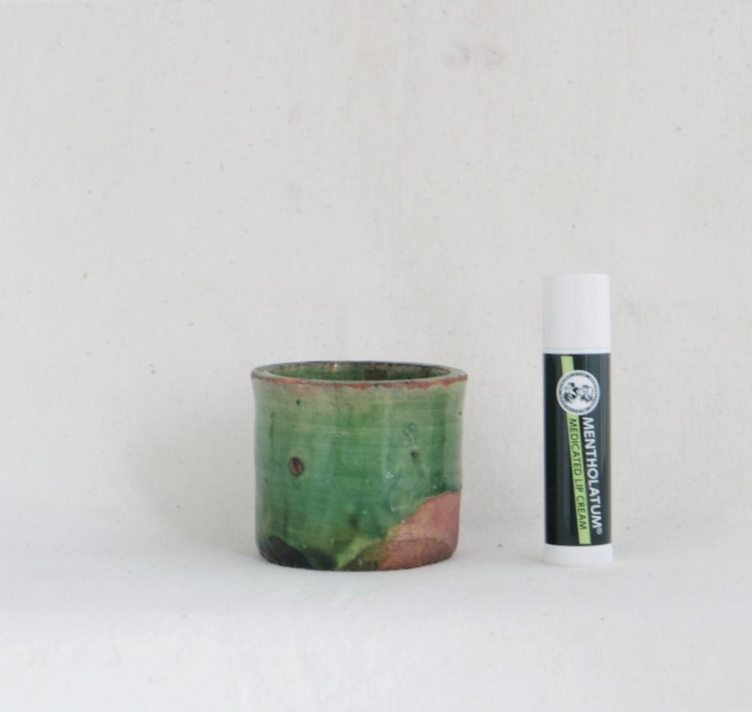 緑釉　筒杯　欧州　18C頃