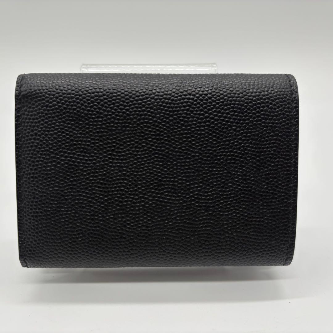 サンローラン YSL ブラックレザー 三つ折り財布 黒