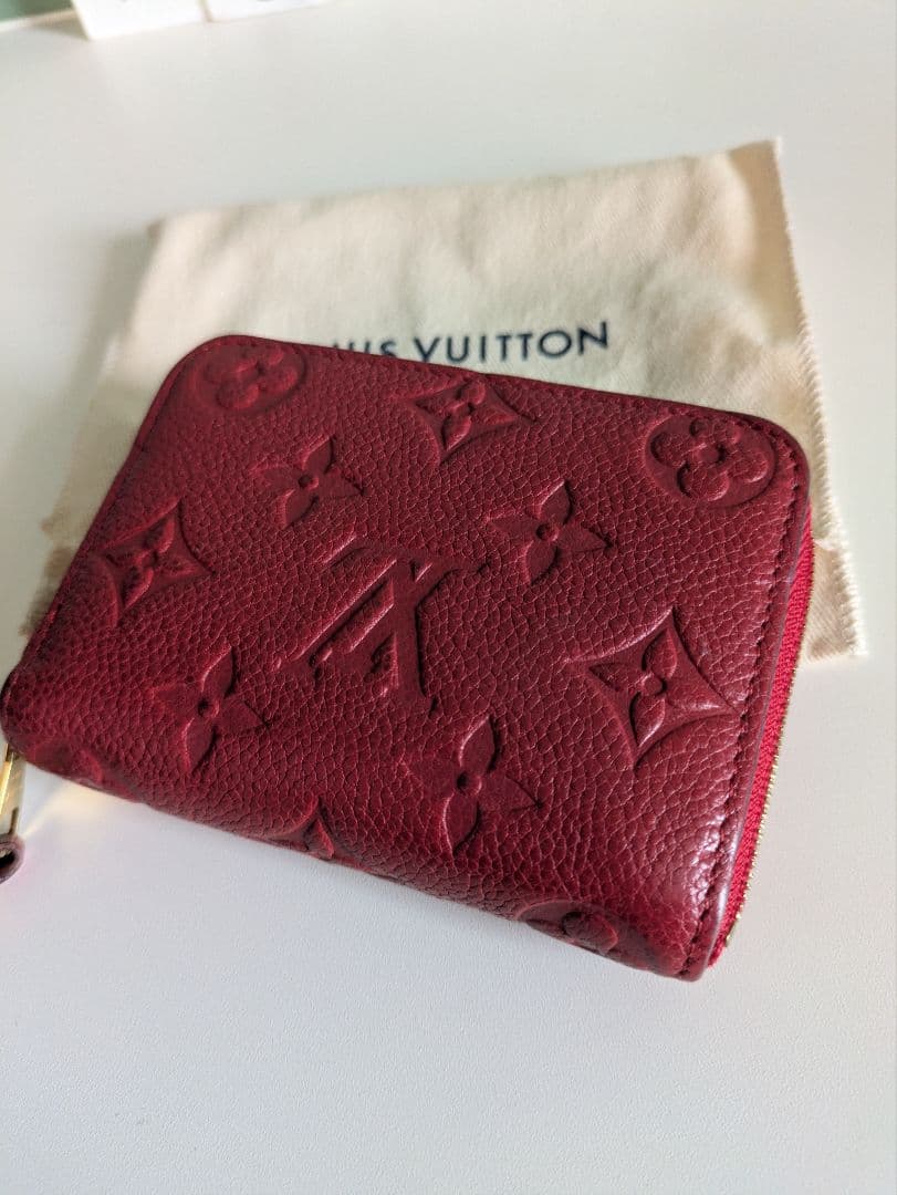 ルイヴィトン　モノグラム　アンプラント　ジッピー・パース　赤　 ミニ財布