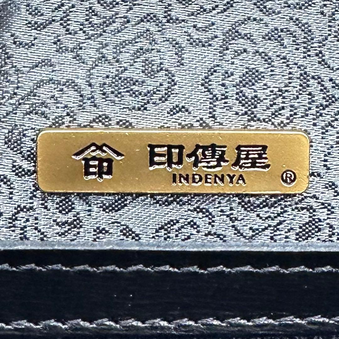 未使用タグ付き✨印傳屋 インデンヤ ルミドーレ ローズ柄 ハンドバッグ ブラック