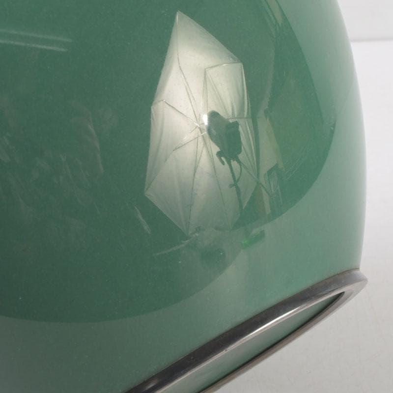 七宝焼　安藤七宝店　純銀刻印　緑釉　花文　花瓶　V　9659