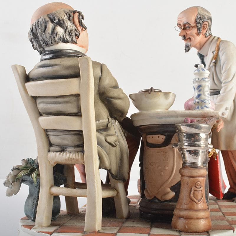 イタリア製　カポディモンテ　フィギュリン　陶人形　置物　証明書付　M　R7064