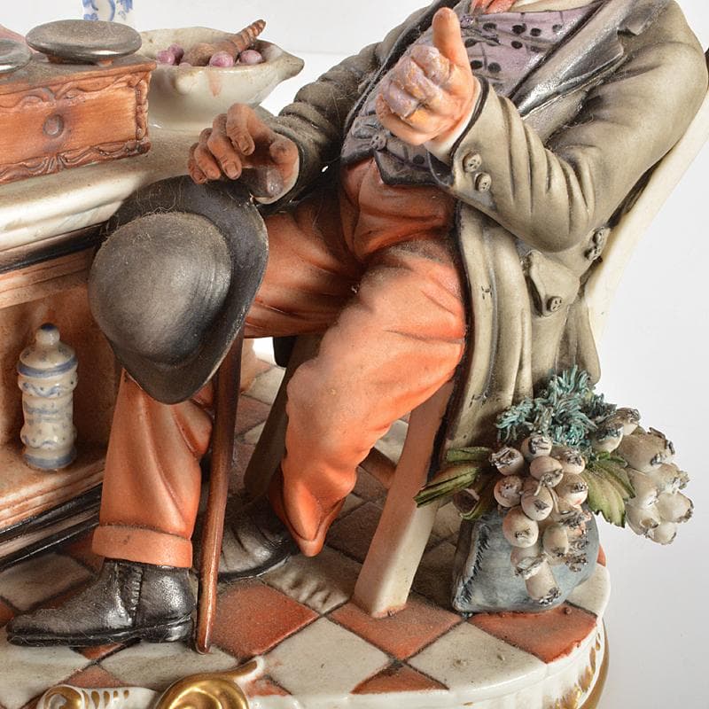 イタリア製　カポディモンテ　フィギュリン　陶人形　置物　証明書付　M　R7064