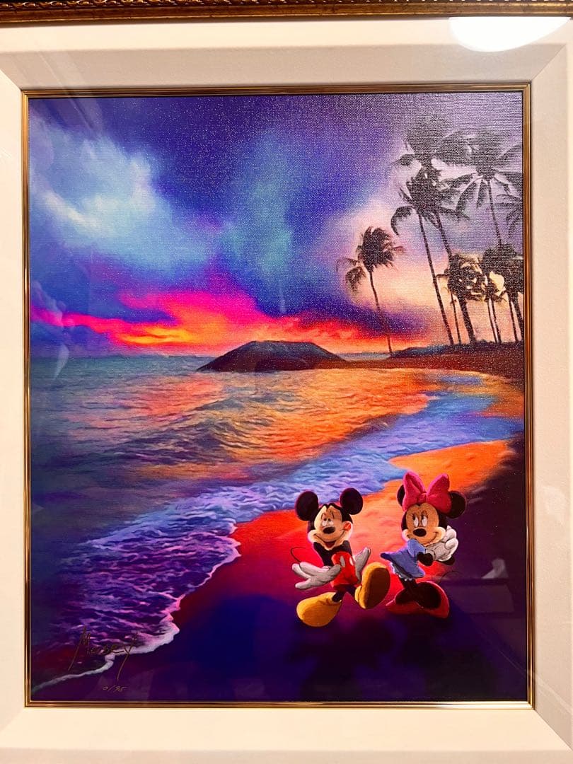 マセイ　ミッキーマウスとミニーマウスの風景画（Beach Romance）