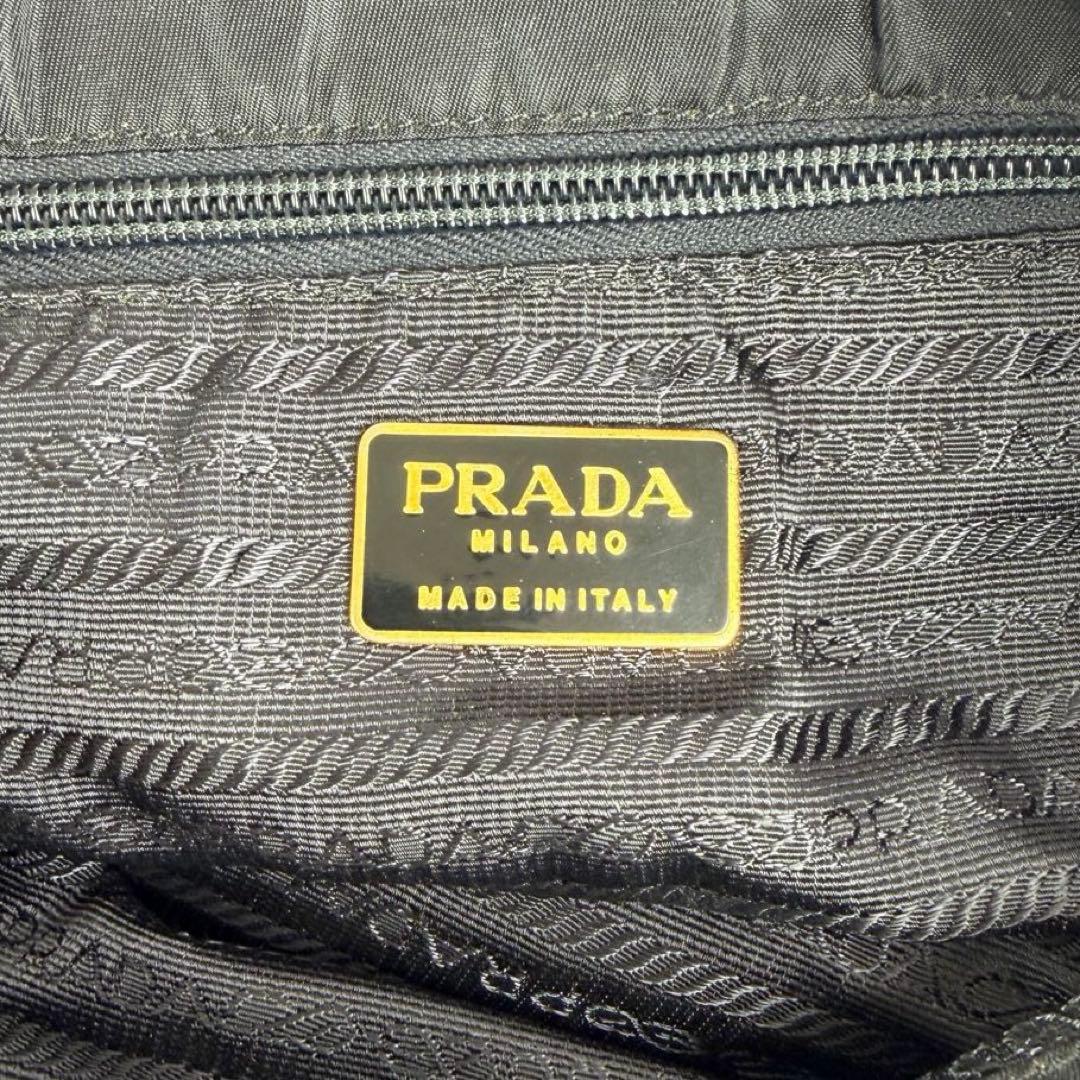 極美品 PRADA プラダ チェーン キルティング ショルダーバッグ ナイロン