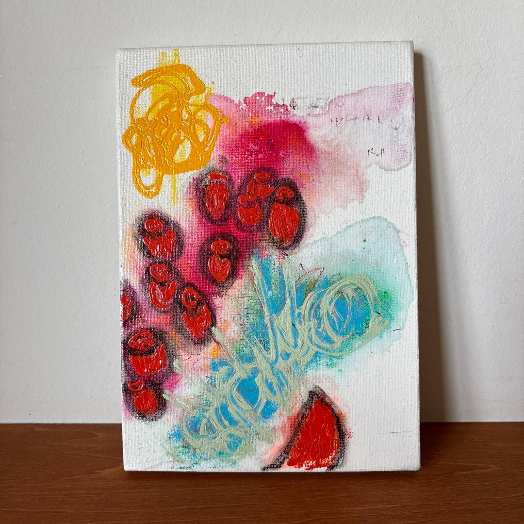 【新春！お値下げ！】北村直登　原画　花　小型 色彩豊か