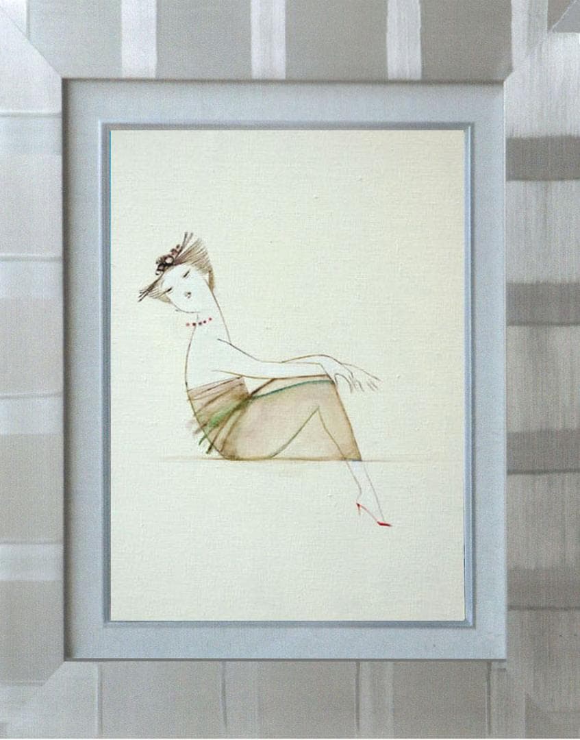 油絵 菅家令子 絵 絵画 インテリア 額付(銀) F4-080315 人物 女性
