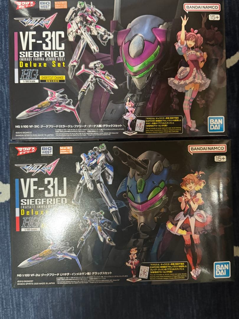 HG VF-31 ジークフリード　ハヤテ機　ミラージュ機　DXセットデカール付き