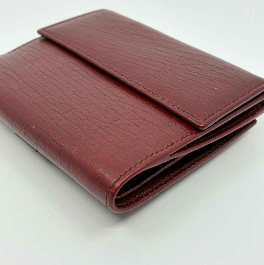 GUCCI グッチ 赤 レッド レザー 二つ折り財布 A1348A1