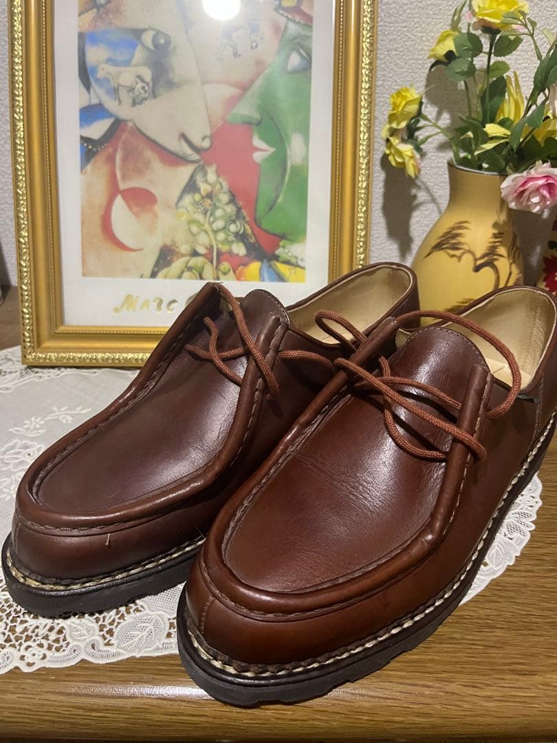 【美品】パラブーツ ミカエル 40.5 マロン レザー チロリアンシューズ