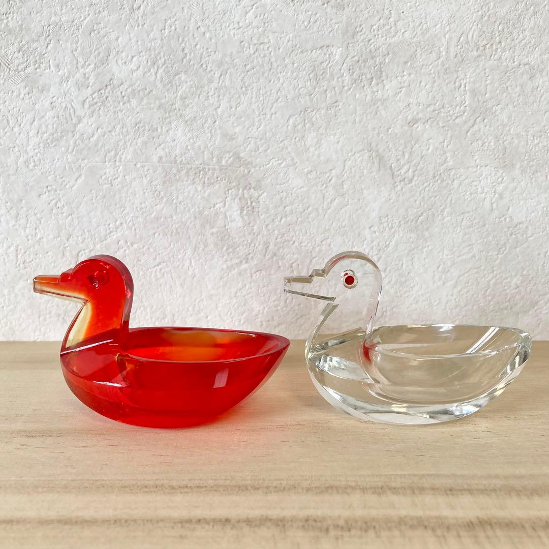 クリスタルガラス　バード　モダン　デザイン　北欧　鳥　ガラス　ヴィンテージ