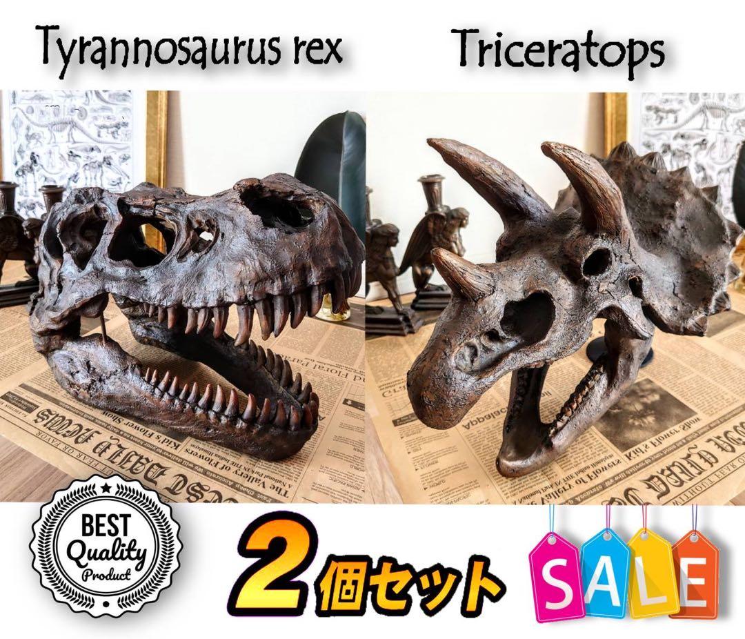 お得な２個セット！ ティラノサウルス 化石 インテリア 雑貨 オブジェ