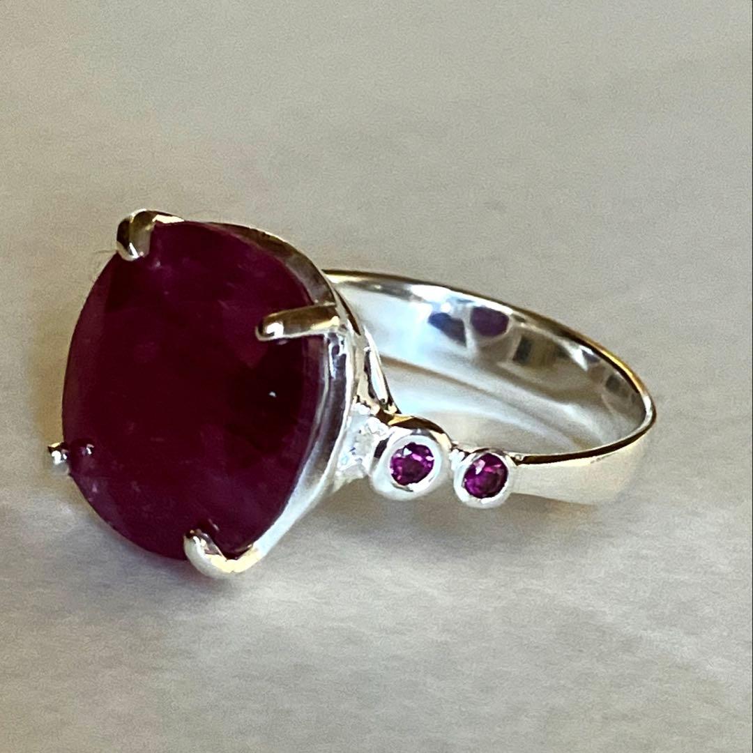 【訳あり】7ct ルビー・ロードライトガーネットリングK18WGヴェルメイユ