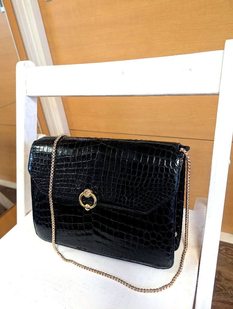 ♥マーガレット♥極美品♥グッチ GUCCI ショルダーバッグ クロコダイル