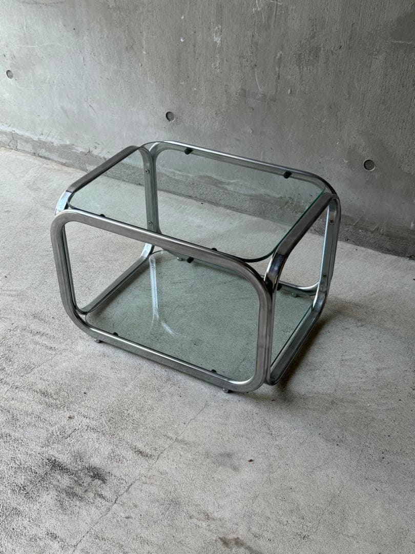 スペースエイジ　ガラストップテーブル