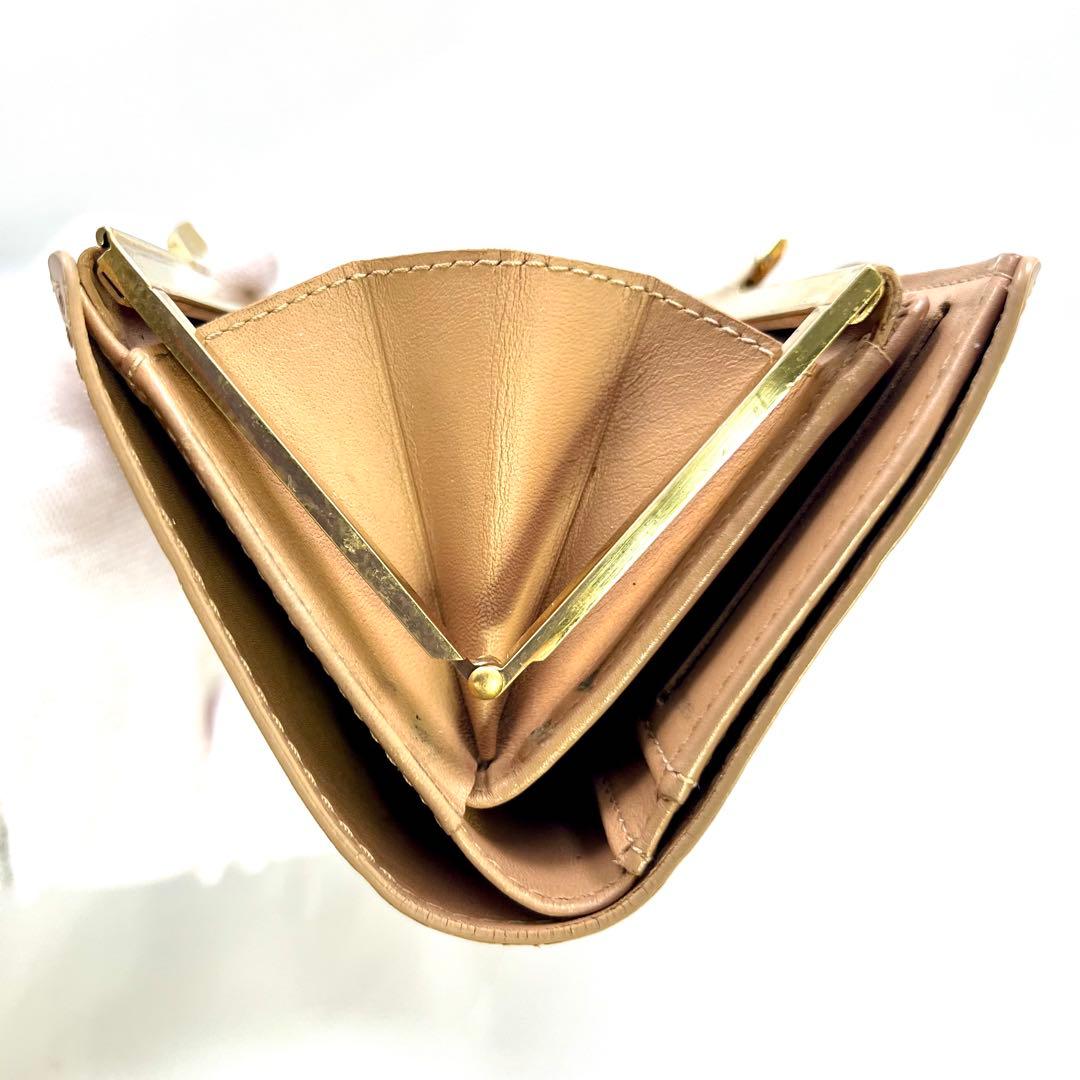 ルイヴィトン ヴェルニ ポルトフォイユ ヴィエノワ カフェオレ がま口財布