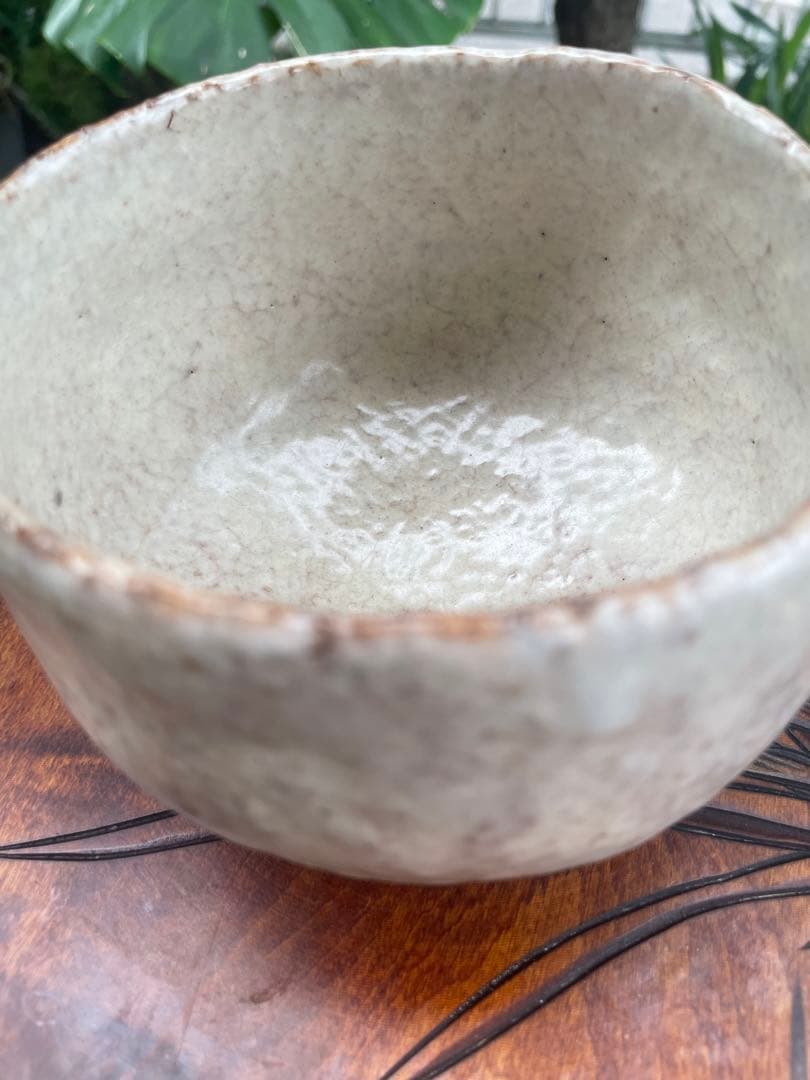 新品　萩焼　時司作　灰色の丸型茶碗と木製箱　説明書　共箱付　茶道　お茶碗