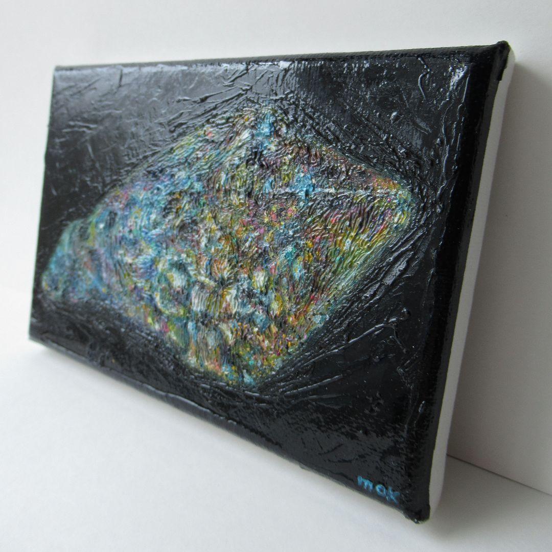 ［匿名で配送］一点もの 水晶 鉱石 宝石 油絵 油彩 絵