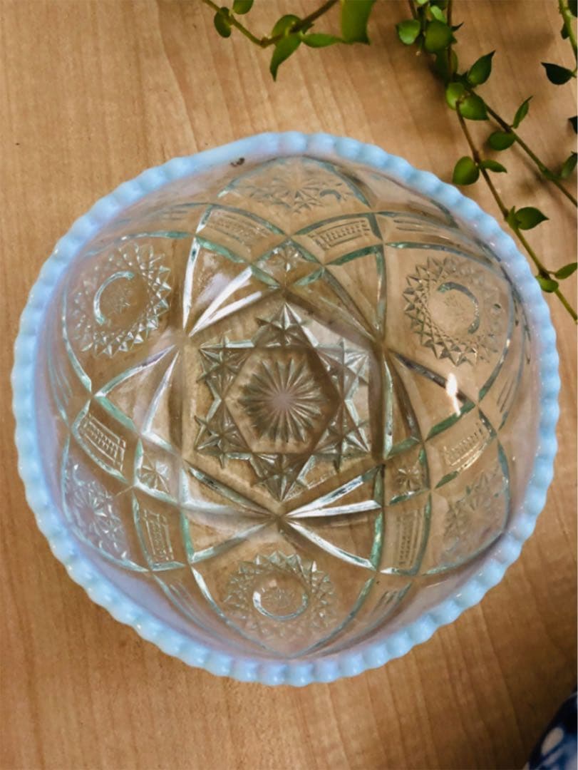 アンティーク　カットガラスの器　六芒星