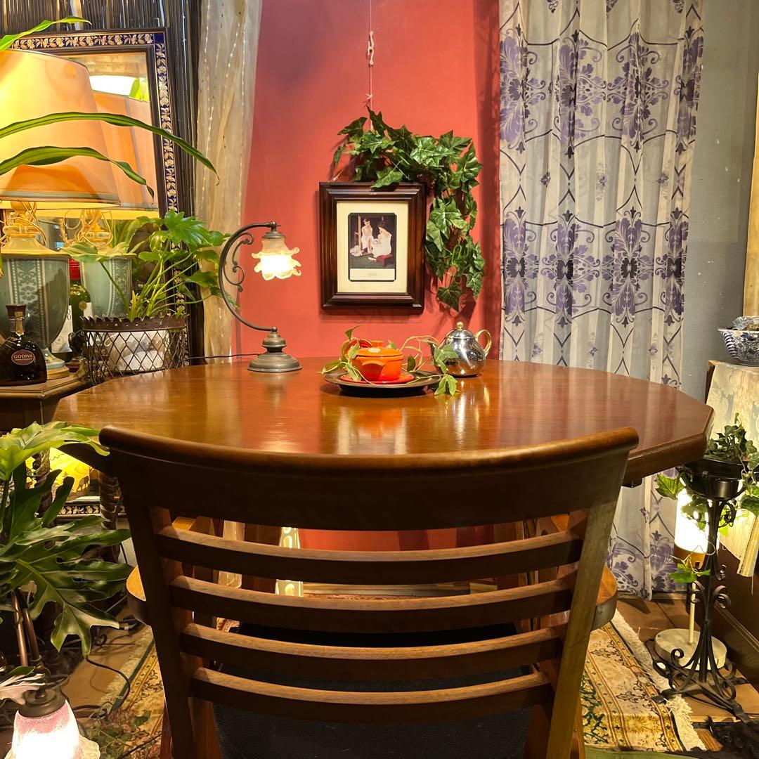 NH338ヴィンテージ オーク　１６角　ダッチカントリーダイニングテーブル