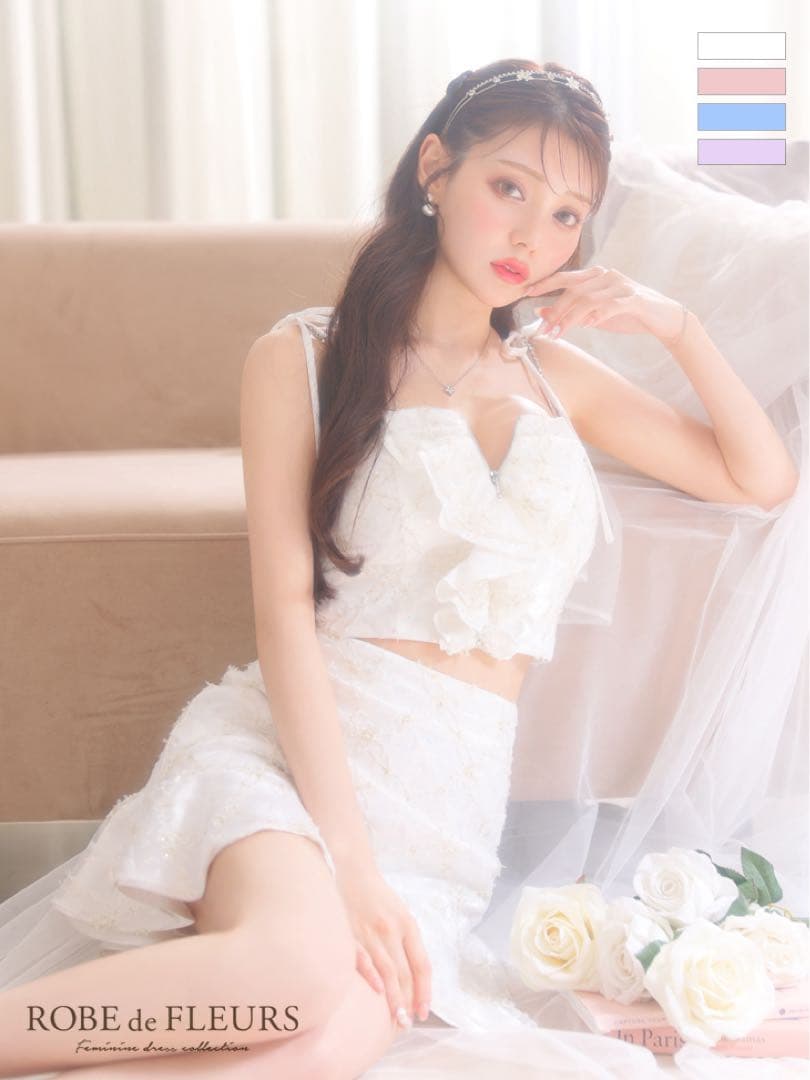 ROBE de FLEURS フラワーチュールバストフリルセットアップ
