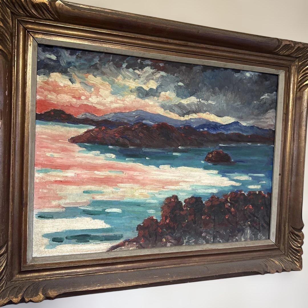 風景画 油彩 装飾フレーム付き